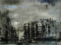 D. Cestari, La nube solitaria fugge, olio su tela, cm. 140x150, 2015