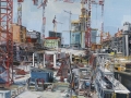 M. Previtali, Porta Nuova, MI, olio su tela, cm. 190x178, 2011